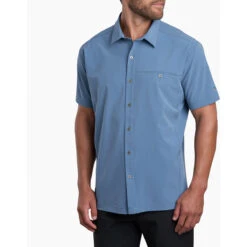 KUHL Men's Renegade Shirt -On Running Store 3069 Renegade SS Blue Cove Front