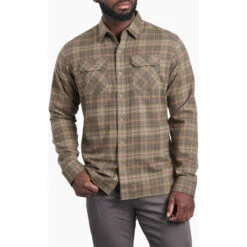 KUHL Men's Dillingr Flannel Shirt -On Running Store 7186 Dillingr Flannel LS Kovert Olive Front c44f58c9 03cf 4035 8e8f 909679967177