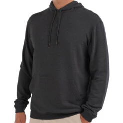 Men's Bamboo Fleece Pullover Hoody -On Running Store M FleecePulloverHoody 1000px HeatherBlack 1