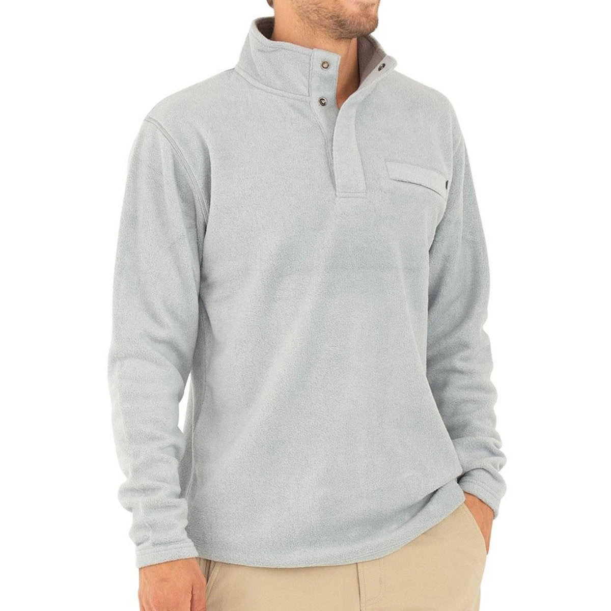 Men's Bamboo Polar Fleece Snap Pullover 3 Men's Bamboo Polar Fleece Snap Pullover - Image 3