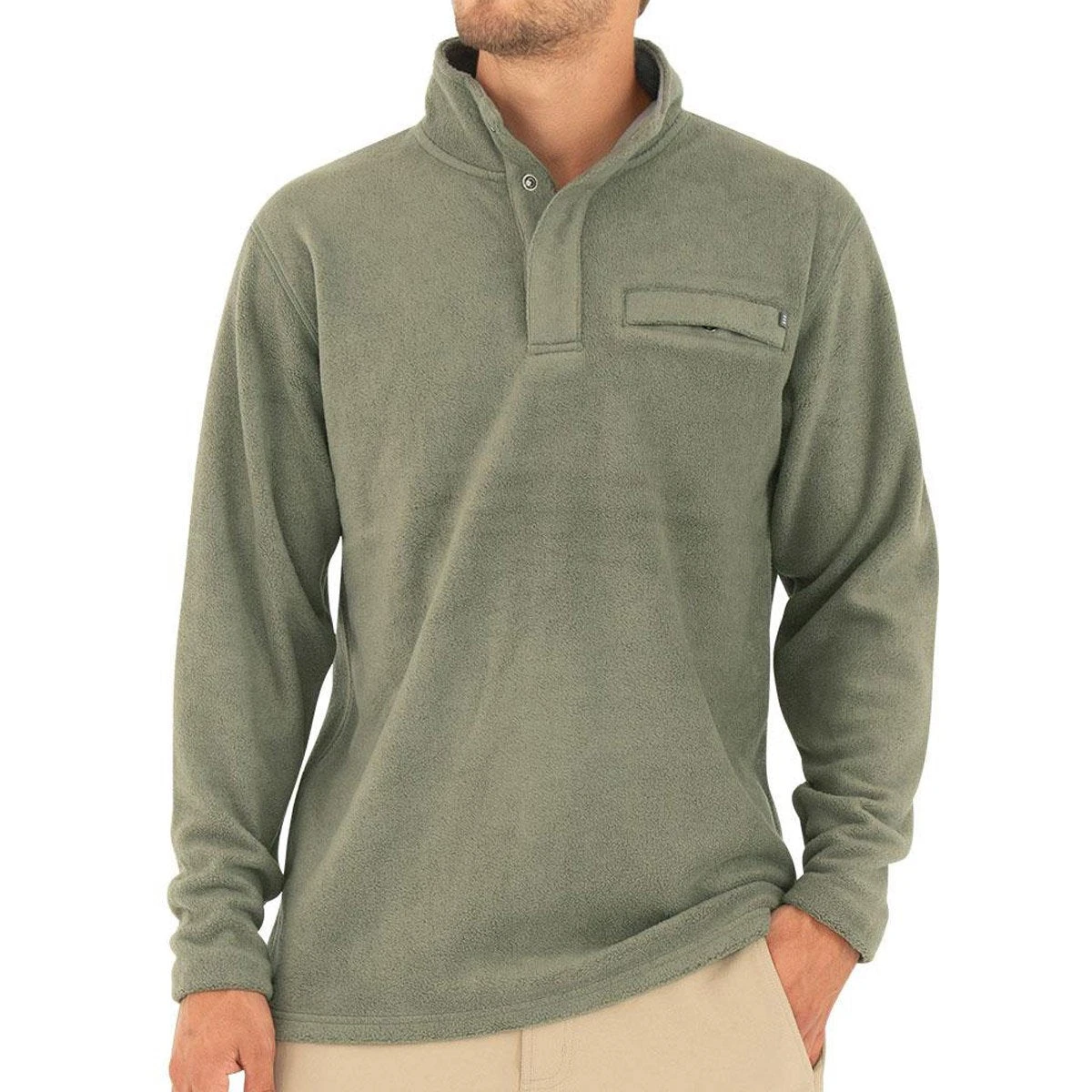 Men's Bamboo Polar Fleece Snap Pullover 4 Men's Bamboo Polar Fleece Snap Pullover - Image 4