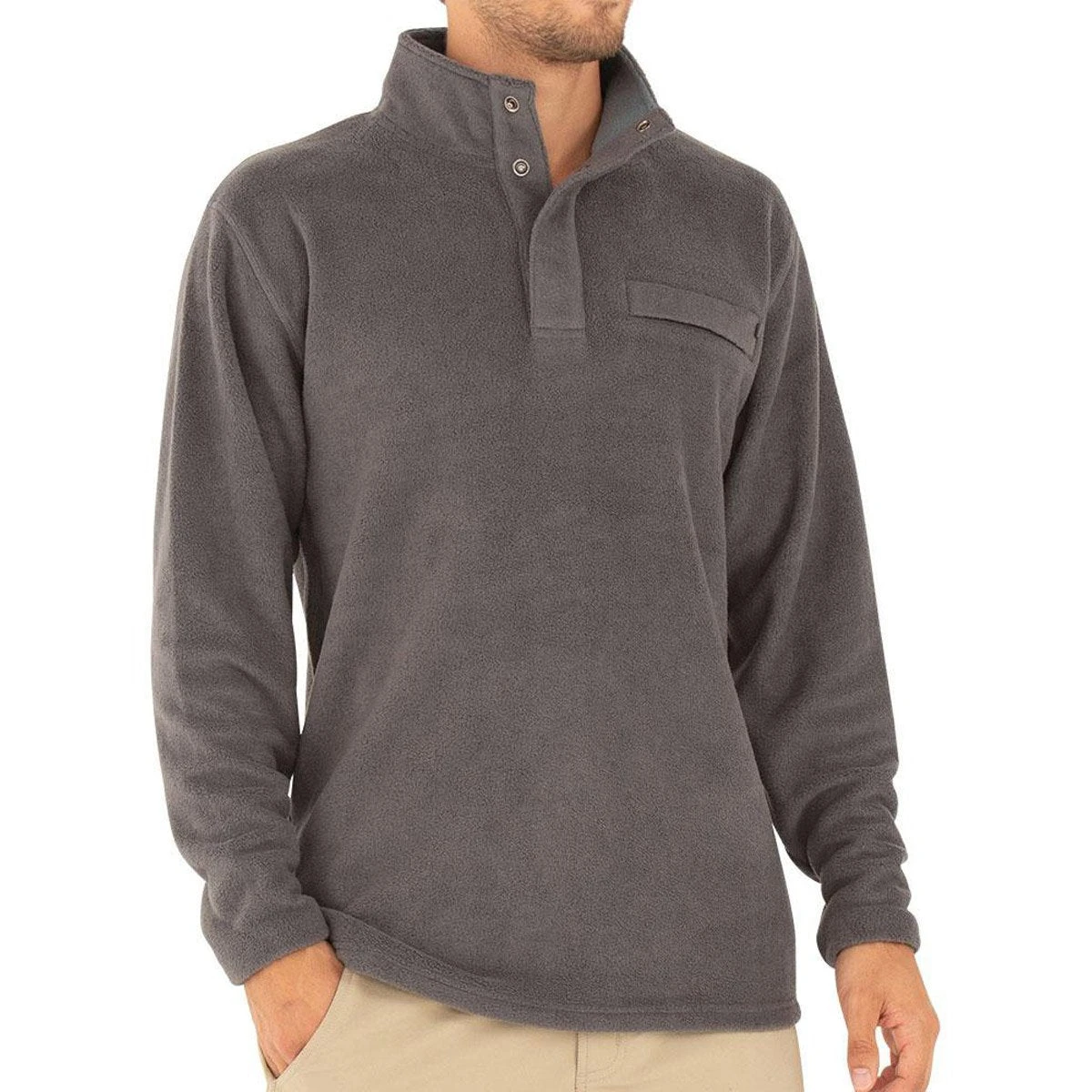 Men's Bamboo Polar Fleece Snap Pullover 2 Men's Bamboo Polar Fleece Snap Pullover - Image 2