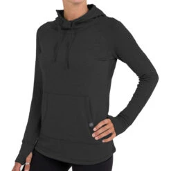Women's Bamboo Fleece Pullover Hoody 14 Women's Bamboo Fleece Pullover Hoody -On Running Store W Fleece pullover HeatherBlack 1000px 1