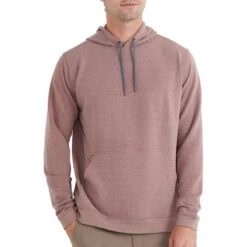 Men's Bamboo Fleece Pullover Hoody -On Running Store fleece pullover hoody heather brick men top 1