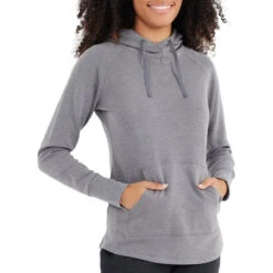 Women's Bamboo Fleece Pullover Hoody 17 Women's Bamboo Fleece Pullover Hoody -On Running Store fleece pullover hoody heather navy women top 1