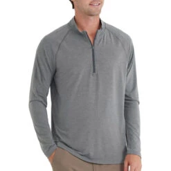 Men's Bamboo Flex Quarter Zip -On Running Store flex quarter zip heather graphite men top 1