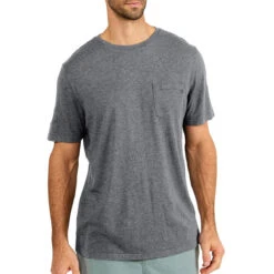 Men's Bamboo Heritage Pocket Tee -On Running Store heritage pocket tee heather flint men top 1