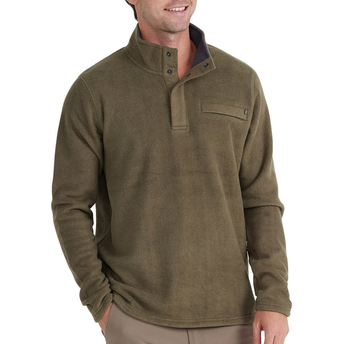 Men's Bamboo Polar Fleece Snap Pullover 5 Men's Bamboo Polar Fleece Snap Pullover - Image 5